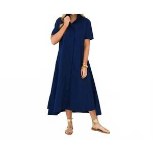 NEW CARYN LAWN millie long dress in navy